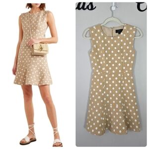 J. Crew Marcy Polka-dot Embroidered Tweed Dress Size 0 Petite